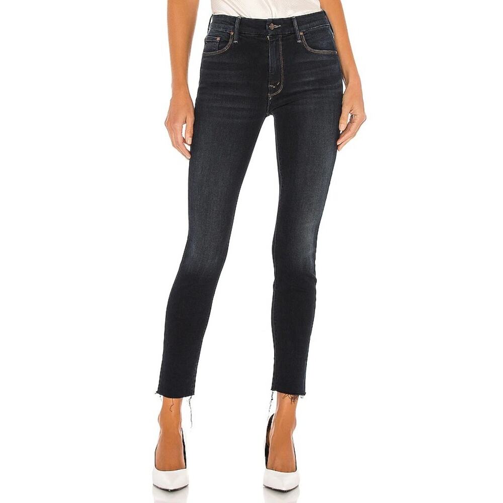 Mother High Waisted Looker Jeans Size 28 Dark Blue Wash Coffee, Tea or Me Skinny